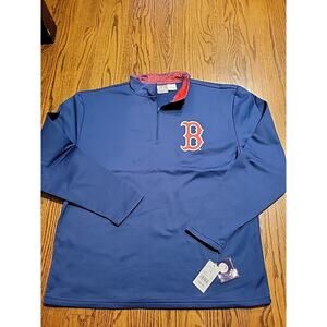 Boston Red Sox Fleece Pullover Sweatshirt Size MENS LARGE MLB Baseball 1/4 Zip